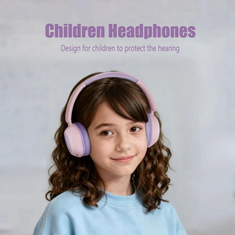 BT08C Bluetooth Wireless Full-Cover Headphone for Children(Purple) - Image 4