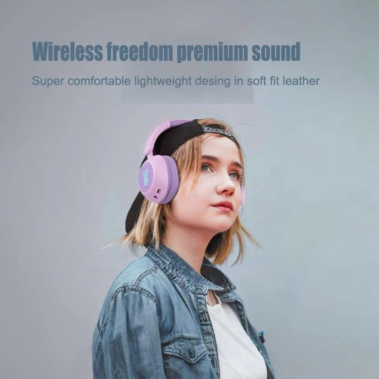 BT08C Bluetooth Wireless Full-Cover Headphone for Children(Purple) - Image 5