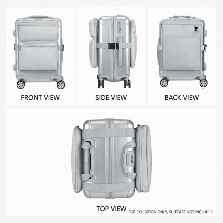 BUBM Luggage Attachment Organizer Bag Multifunctional Travel Bag External Laptop Sleeve for 16 inch Notebook(Black) - Image 5