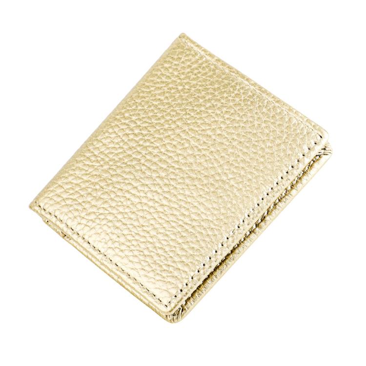 Buckle Storage Top-grain Cowhide Coin Purse(Gold)