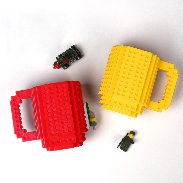 Building Blocks Design Creative Milk Mug Coffee Cup Build-on Brick Drinking Water Holder, Value:301-400ml(Red) - Image 3