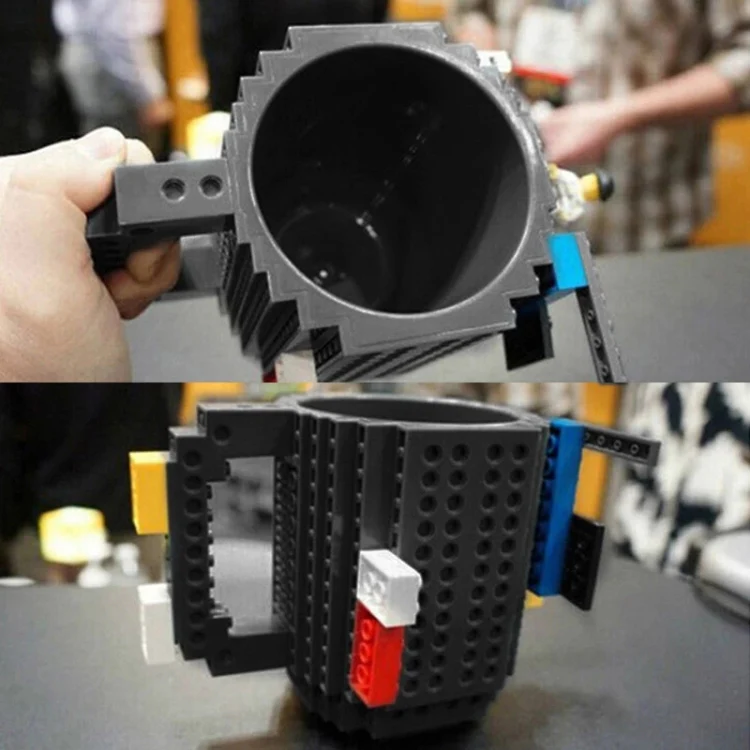 Building Blocks Design Creative Milk Mug Coffee Cup Build-on Brick Drinking Water Holder, Value:301-400ml(Red) - Image 8