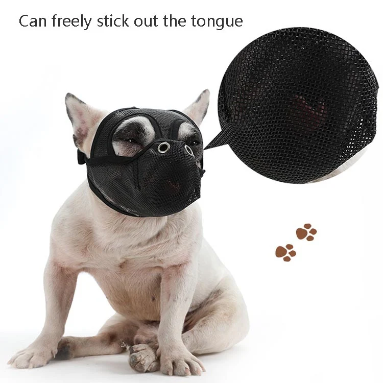 Bulldog Mouth Cover Flat Face Dog Anti-Eat Anti-Bite Drinkable Water Mouth Cover M(Orange Black) - Image 5