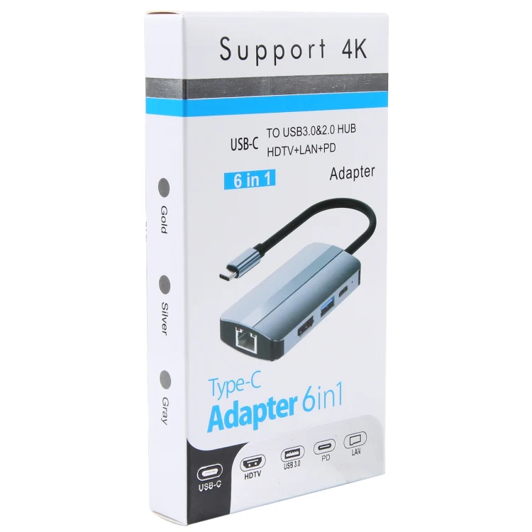 BYL-2203 6 in 1 USB-C / Type-C to USB Multifunctional Docking Station HUB Adapter - Image 3