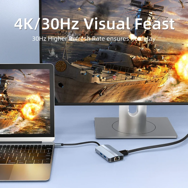 BYL-2203 6 in 1 USB-C / Type-C to USB Multifunctional Docking Station HUB Adapter - Image 9