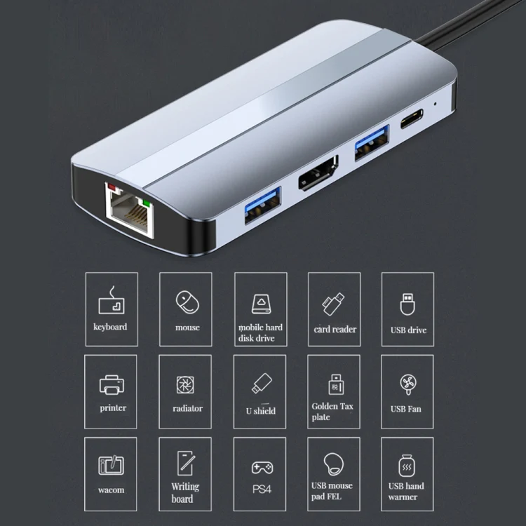 BYL-2206 9 in 1 USB-C / Type-C to USB Multifunctional Docking Station HUB Adapter - Image 3