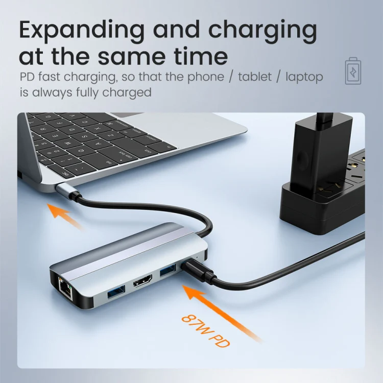 BYL-2206 9 in 1 USB-C / Type-C to USB Multifunctional Docking Station HUB Adapter - Image 4
