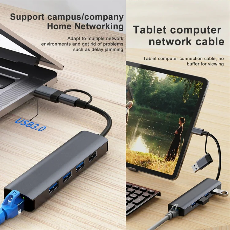 BYL-2208TU 5 in 2 USB + USB-C / Type-C to USB Multifunctional Docking Station HUB Adapter - Image 9