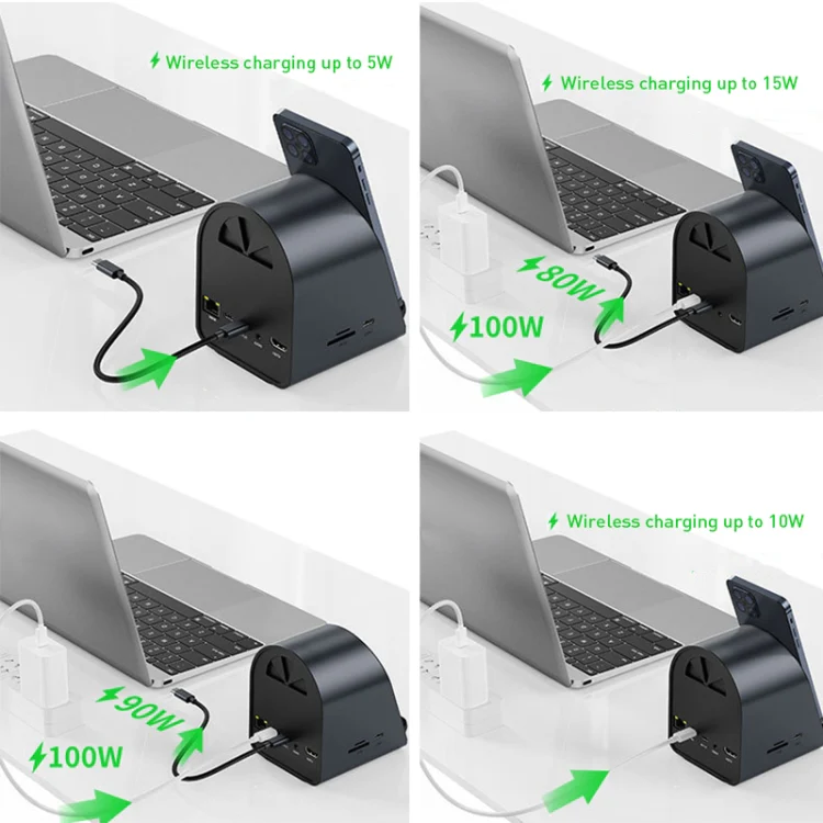 BYL-2211 10 in 1 USB-C / Type-C HUB Adapter, Support Phone Charger - Image 5