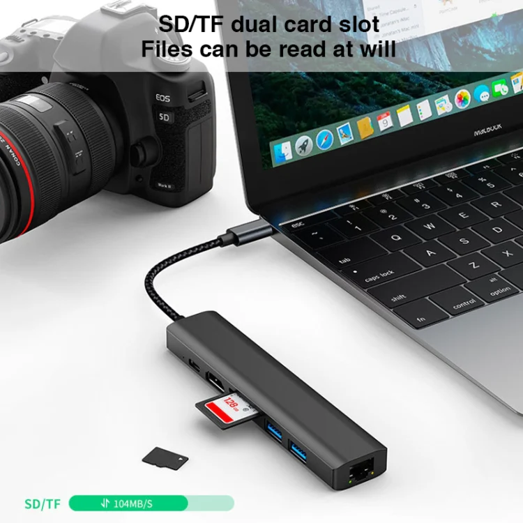 BYL-2303 7 in 1 USB-C / Type-C to USB Multifunctional Docking Station HUB Adapter - Image 9
