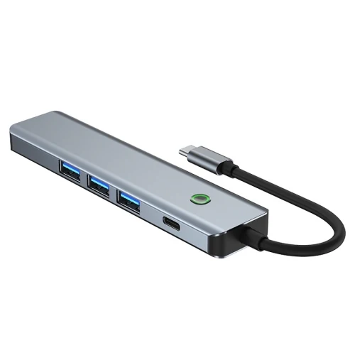BYL-2319 5 in 1 USB-C / Type-C to USB3.0+USB-C / Type-C+HDTV Multi-function Docking Station(Grey) - Image 2
