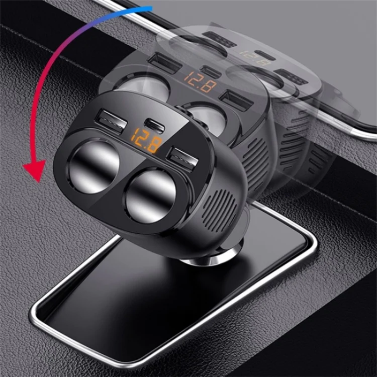 C06Q Dual USB + Type-C Cigarette Lighter PD 18W / QC3.0 Fast Charging Car Charger - Image 3