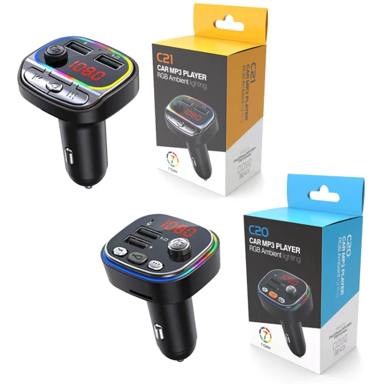 C20 USB Car Bluetooth MP3 Music Player With Colorful Lights - Image 2