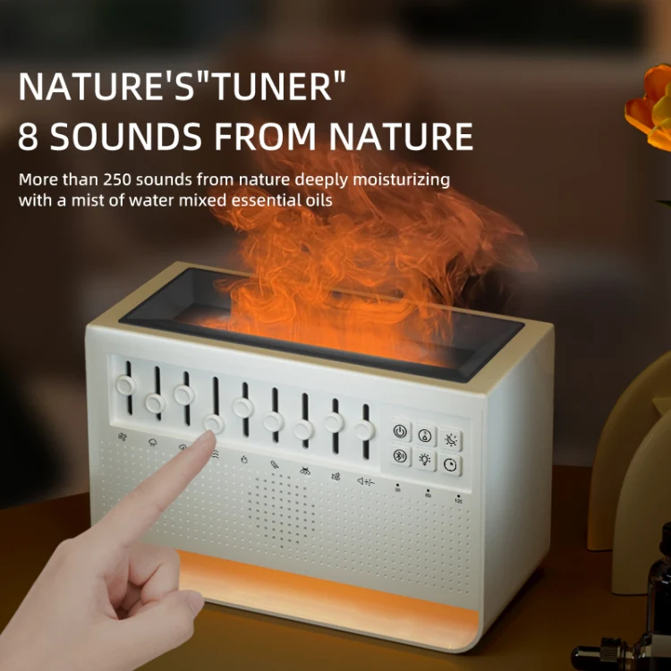 C221 Bluetooth White Noise Flame Aromatherapy Machine Home Desktop Humidifier(English Version) - Image 8