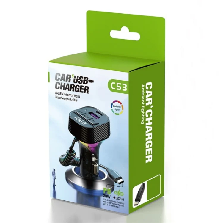 C53 Fast Charging Car Charger Car Bluetooth Receiver FM Transmitter MP3 Player - Image 7