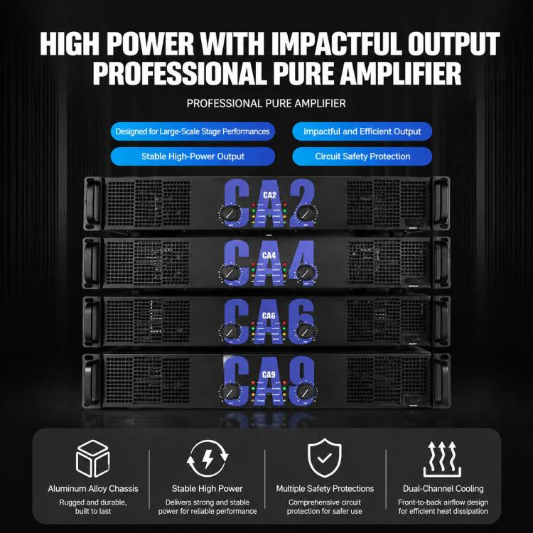 CA12 2000W Stage Dual-Channel Pure Audio Power Amplifier(US Plug) - Image 4