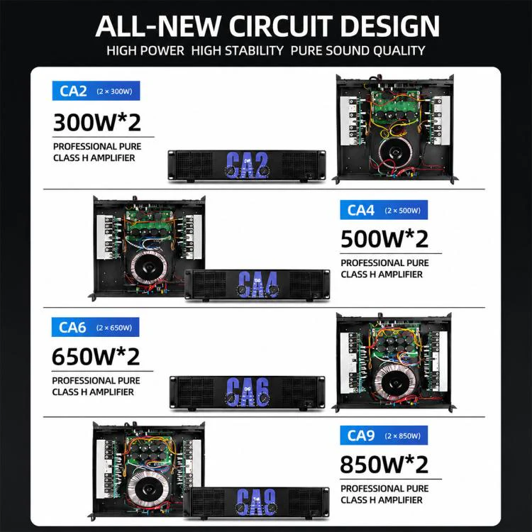 CA6 1400W Stage Dual-Channel Pure Audio Power Amplifier(US Plug) - Image 5