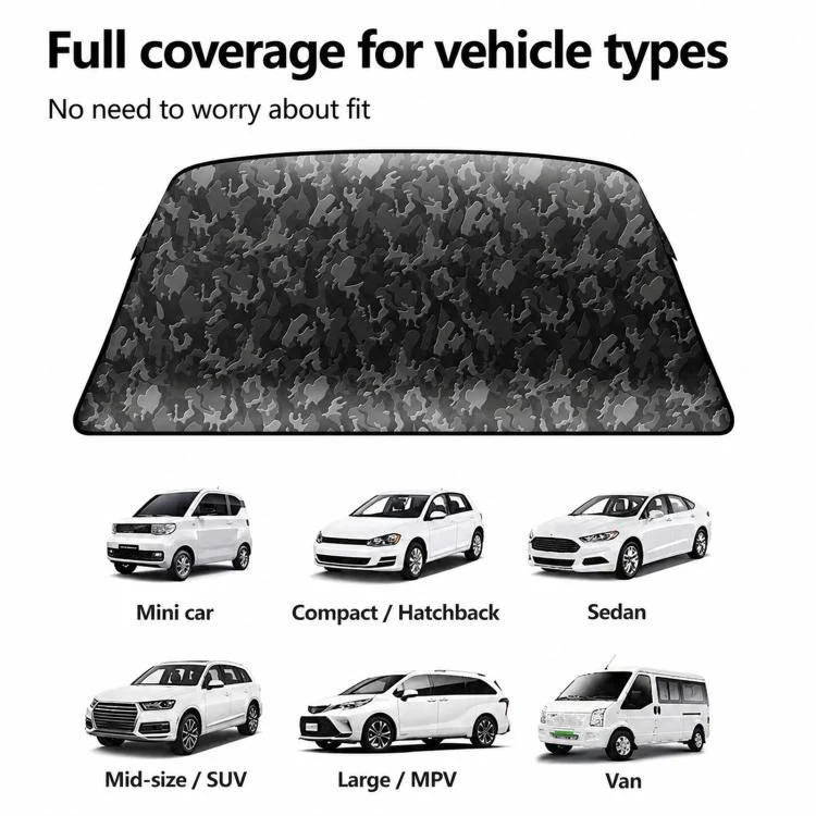 Camouflage Thickened Windproof Car Snow Shield Magnetic Windshield Snow & Sun Cover, Size: Small - Image 10