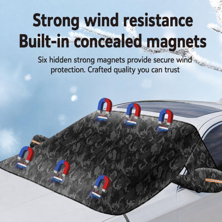 Camouflage Thickened Windproof Car Snow Shield Magnetic Windshield Snow & Sun Cover, Size: Small - Image 3