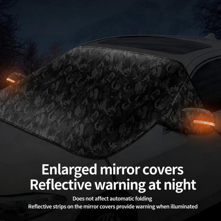 Camouflage Thickened Windproof Car Snow Shield Magnetic Windshield Snow & Sun Cover, Size: Small - Image 6