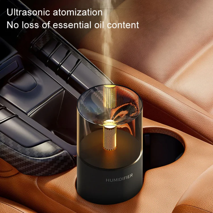 Candle Flame Aromatherapy Diffuser Automatic Scent Sprayer Mini Ambiance Candle Light Humidifier(129 Black) - Image 5