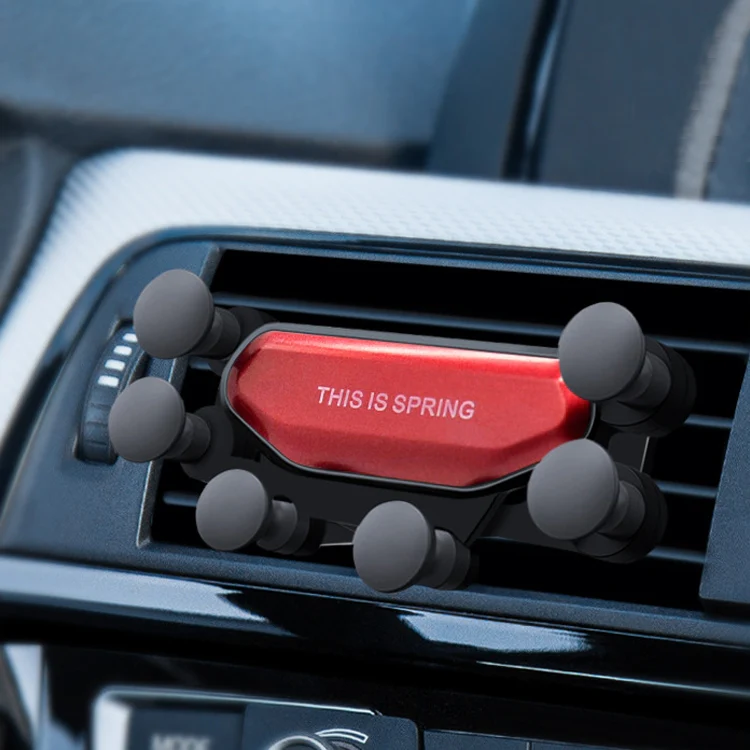 Car Air Outlet Six-claw Gravity Mobile Phone Holder Bracket (Red)