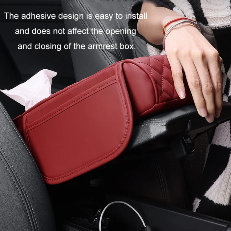 Car Armrest Box Booster Pad Widened Interior Tissue Box, Color: Beige - Image 7