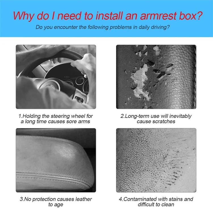 Car Armrest Box Booster Pad Widened Interior Tissue Box, Color: Brown - Image 4