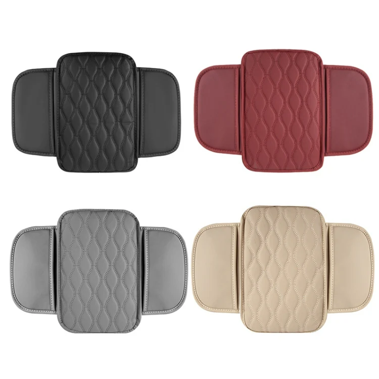 Car Armrest Box Leather Storage Heightening Pad(Black) - Image 2