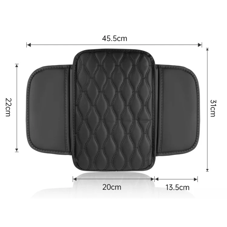 Car Armrest Box Leather Storage Heightening Pad(Black) - Image 3
