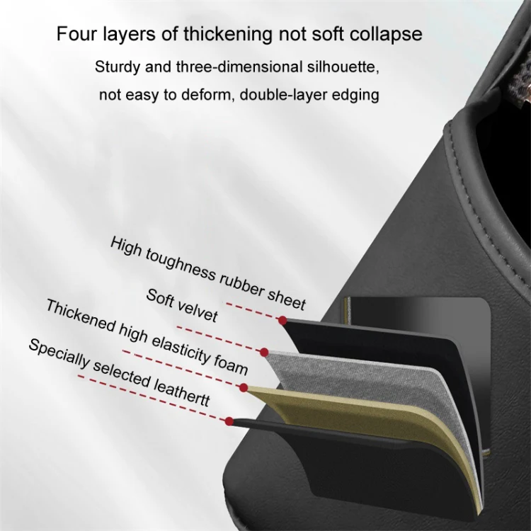 Car Between Seats Organizer Multifunctional Storage Bag Front And Back Dual Usage Tissue Box(Black) - Image 5