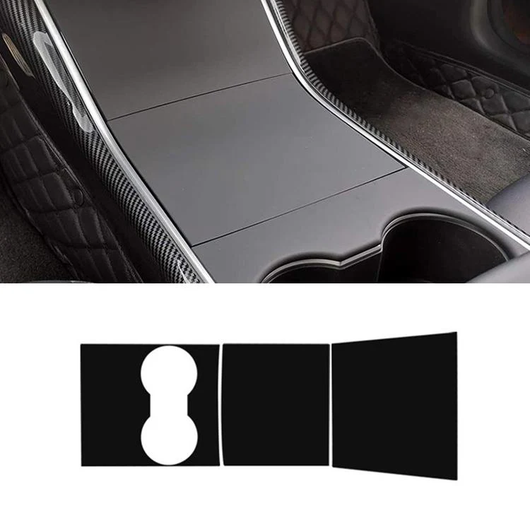 Car Central Control Panel Film Scratch-proof PVC Decorative Sticker for Tesla Model 3 before 2021(Matte Black)
