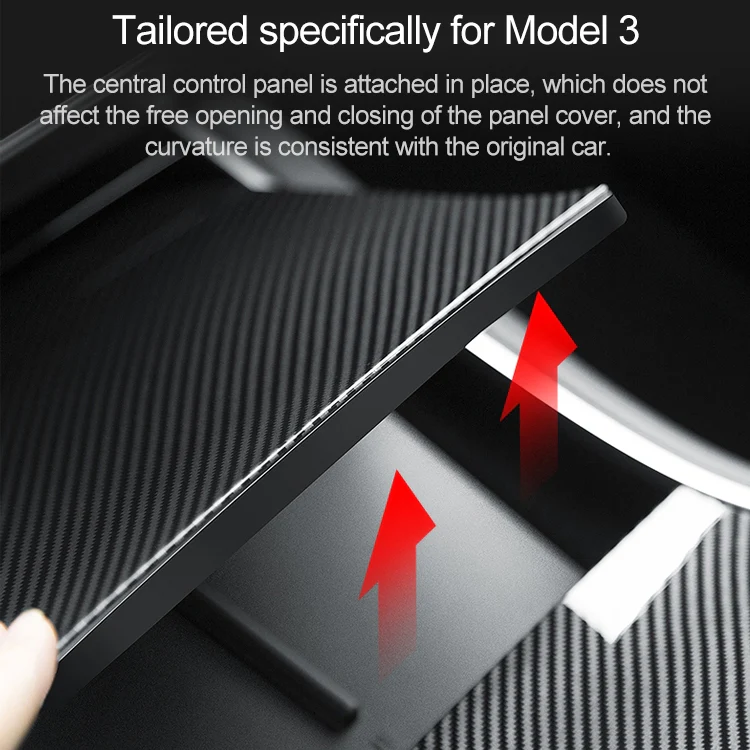 Car Central Control Panel Film Scratch-proof PVC Decorative Sticker for Tesla Model 3 before 2021(Matte Black) - Image 6