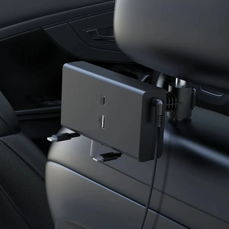 Car Cigarette Lighter Rear Seat Retractable Dual-Wire Charger(Black) - Image 11