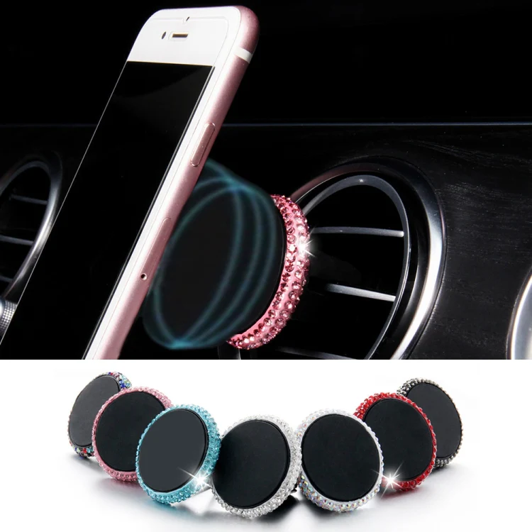 Car Diamond Magnetic Air Outlet Mobile Phone Holder(Pink) - Image 5