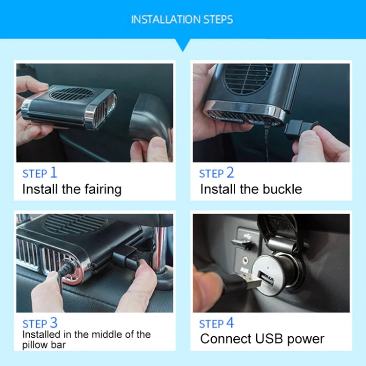 Car Electrical Appliances, 5W Car Fan Cooling Artifact For Car radiating Seat Cushion (White) - Image 8