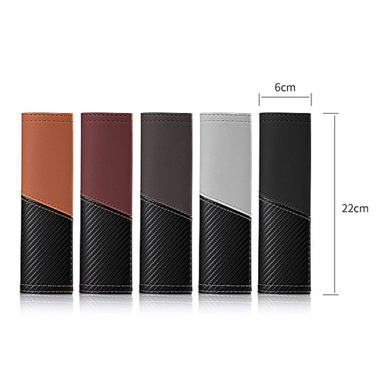 Car Leather Carbon Fiber Stitching Seat Belt Shoulder Guard(White) - Image 11