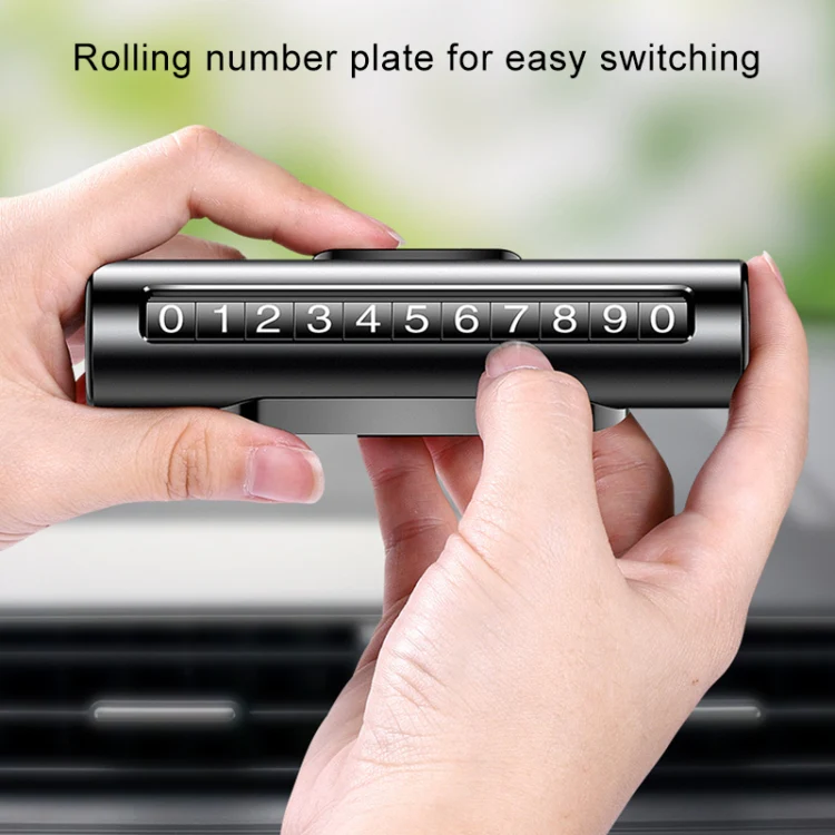 Car Metal Roller Creative Temporary Parking Card Parking Number Card (Black) - Image 8