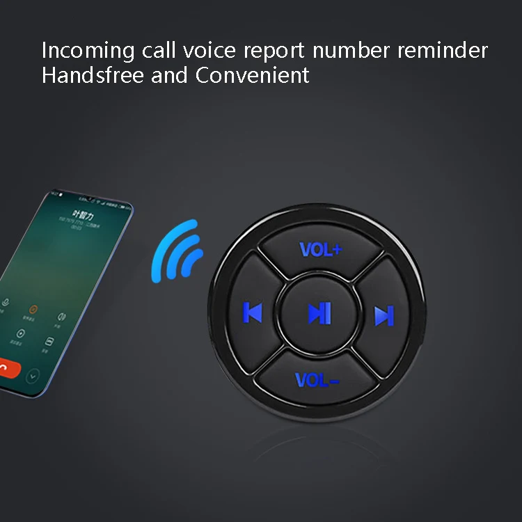 Car Mobile Phone Remote Control Bluetooth Wireless Multimedia Button Remote Control Music Playback Selfie, Colour: Black - Image 6