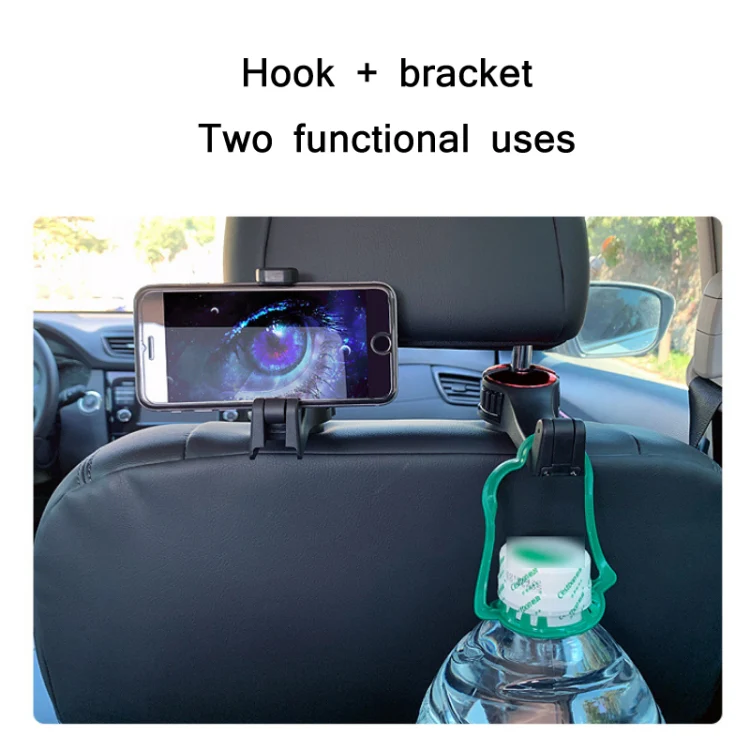Car Multifunctional Rear Headrest Mobile Phone Hook(Second Generation Silver) - Image 4