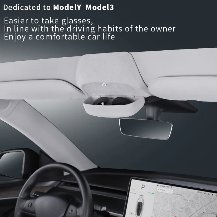 Car Ordinary Version Sunglasses Storage Box for Tesla Model 3 2019-2023 - Image 7