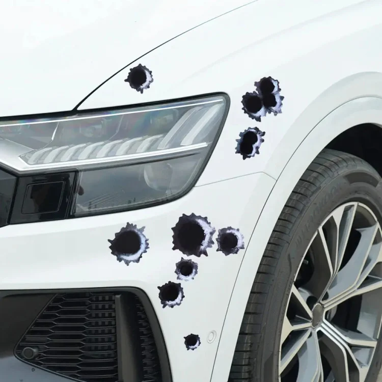 Car PVC Self-adhesive Bullet Hole Scratch Personalized Stickers - Image 6