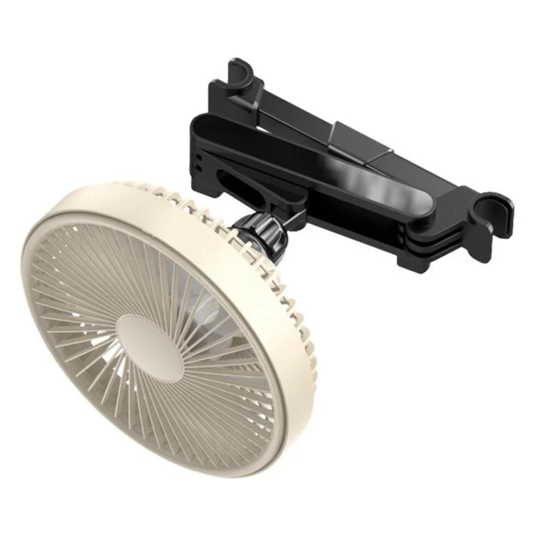 Car Rear Headrest Silent Three-speed Adjustable Cooling Fan(Beige Plug-in) - Image 2