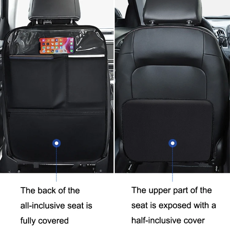 Car Seat Back Children Anti-kick Pad Back Rear Anti-dirty Universal Leather Protection Pad Storage Bag All Inclusive Version (Brown) - Image 5