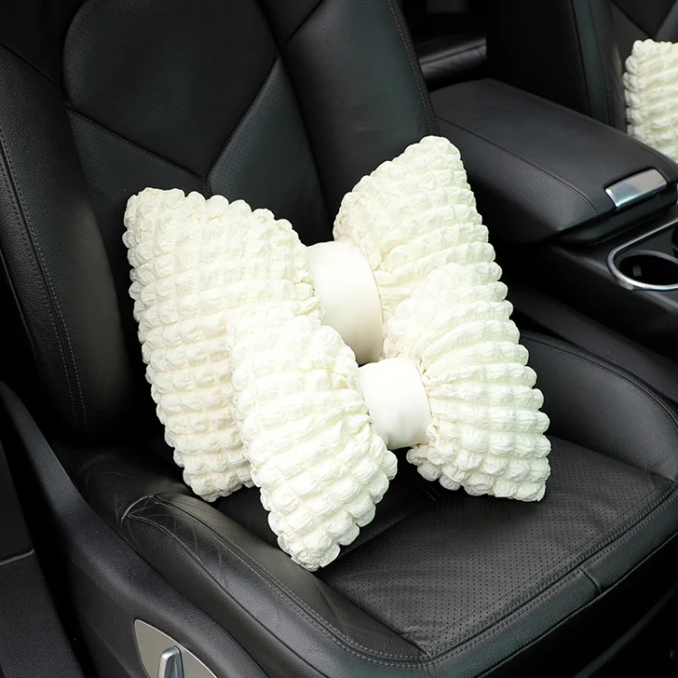 Car Seat Breathable And Comfortable Puff Pillow Upholstery, Color: Headrest Pink - Image 6