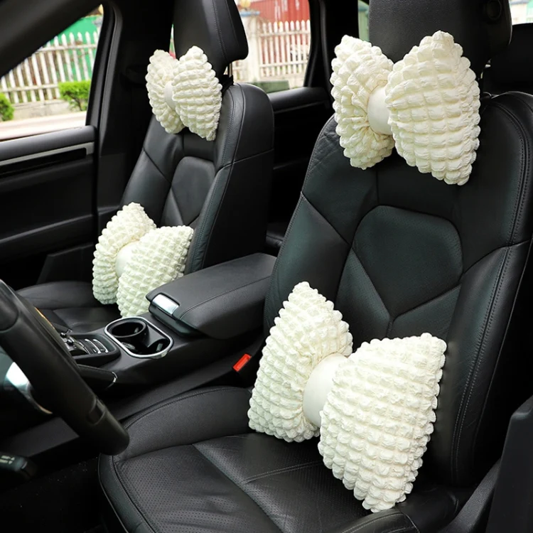 Car Seat Breathable And Comfortable Puff Pillow Upholstery, Color: Headrest Pink - Image 7