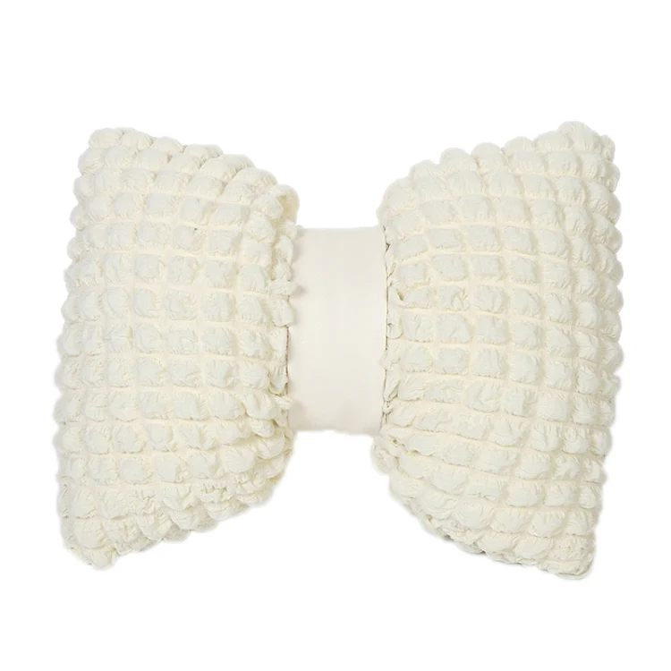Car Seat Breathable And Comfortable Puff Pillow Upholstery, Color: Lumbar Pillow Beige