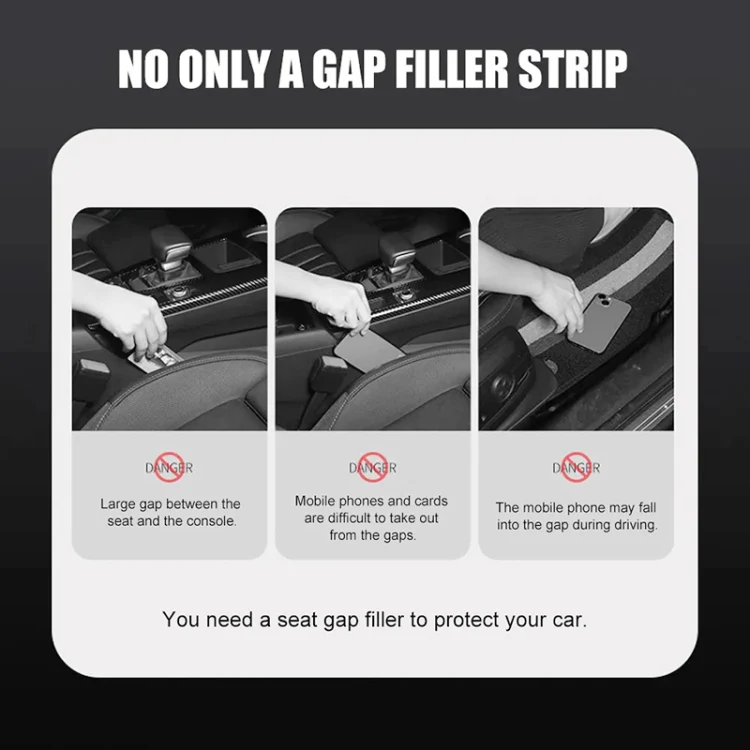 Car Seat Gap Bar Car Interior Armrest Box Gap Leak-proof Filler (Grey) - Image 5