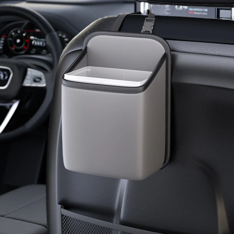 Car Seat Storage Bag With Waterproof Bucket Car Storage Multifunctional Trash Can(Grey)