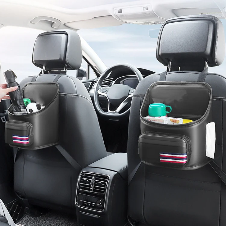 Car Seatback Storage Hanging Bag Vehicle Multifunctional Storing Tissue Box, Style: No Built-In Bucket - Image 2